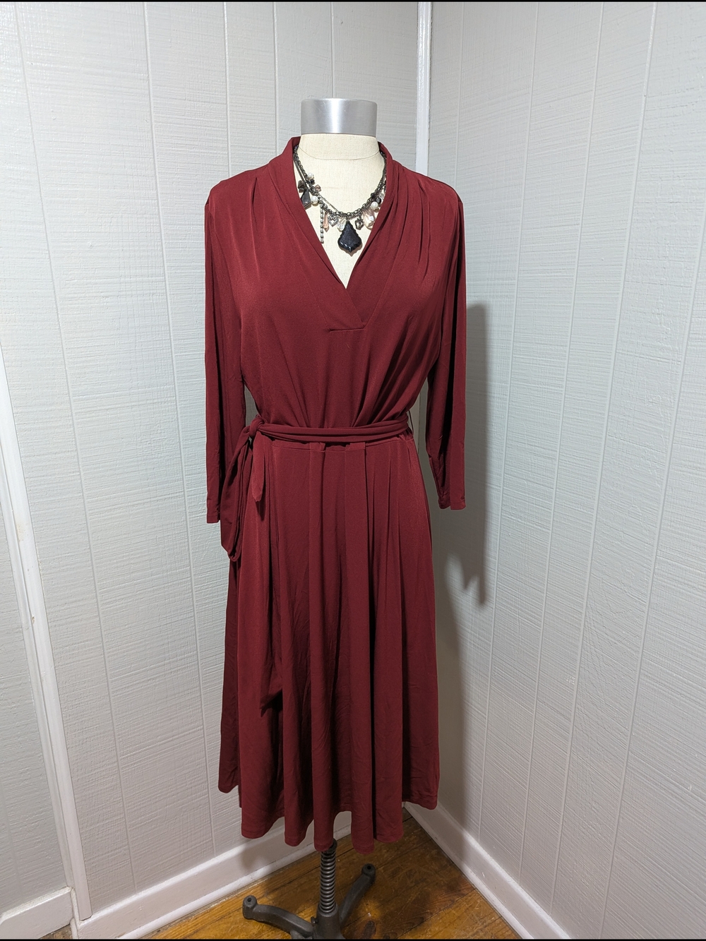 Charter Club Burgundy Wrap Midi Dress